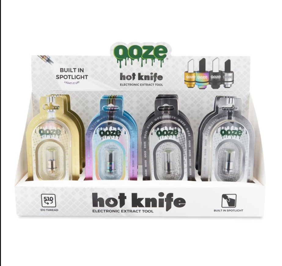 OOZE HOT KNIFE 2.0 510 ATTACHMENT 12CT DISPLAY – ASSORTED COLORS