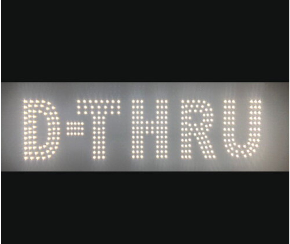 WINDOW SIGN 7X28" D-THRU WHITE