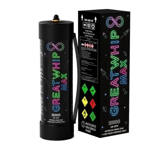 [Q-2293-01] GREAT WHIP 2000G N2O TANKS 3.3L FLAVOR 1PK (Original)