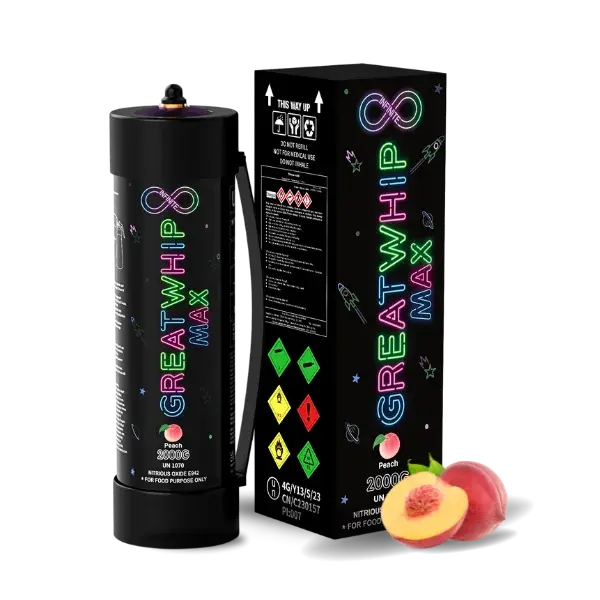 [Q-2293-04] GREAT WHIP 2000G N2O TANKS 3.3L FLAVOR 1PK (Peach)