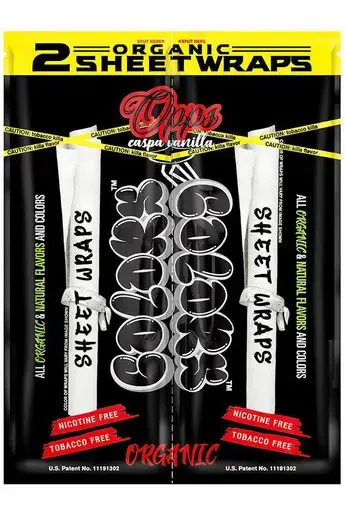 [Q-3031-11] ORGANIC COLOR SHEET WRAPS 2PK POUCH 25CT DISPLAY BOX (CASPA VANILLA)
