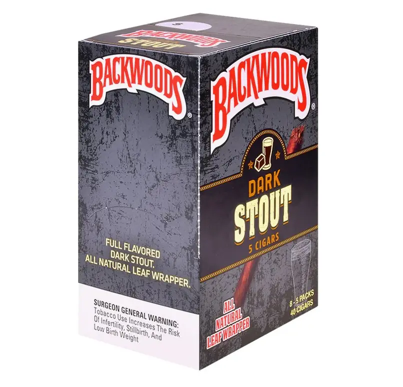 [Q-1298-11] BACKWOOD CIGARS 8 PACKS OF 8/5PK (DARK STOUT)