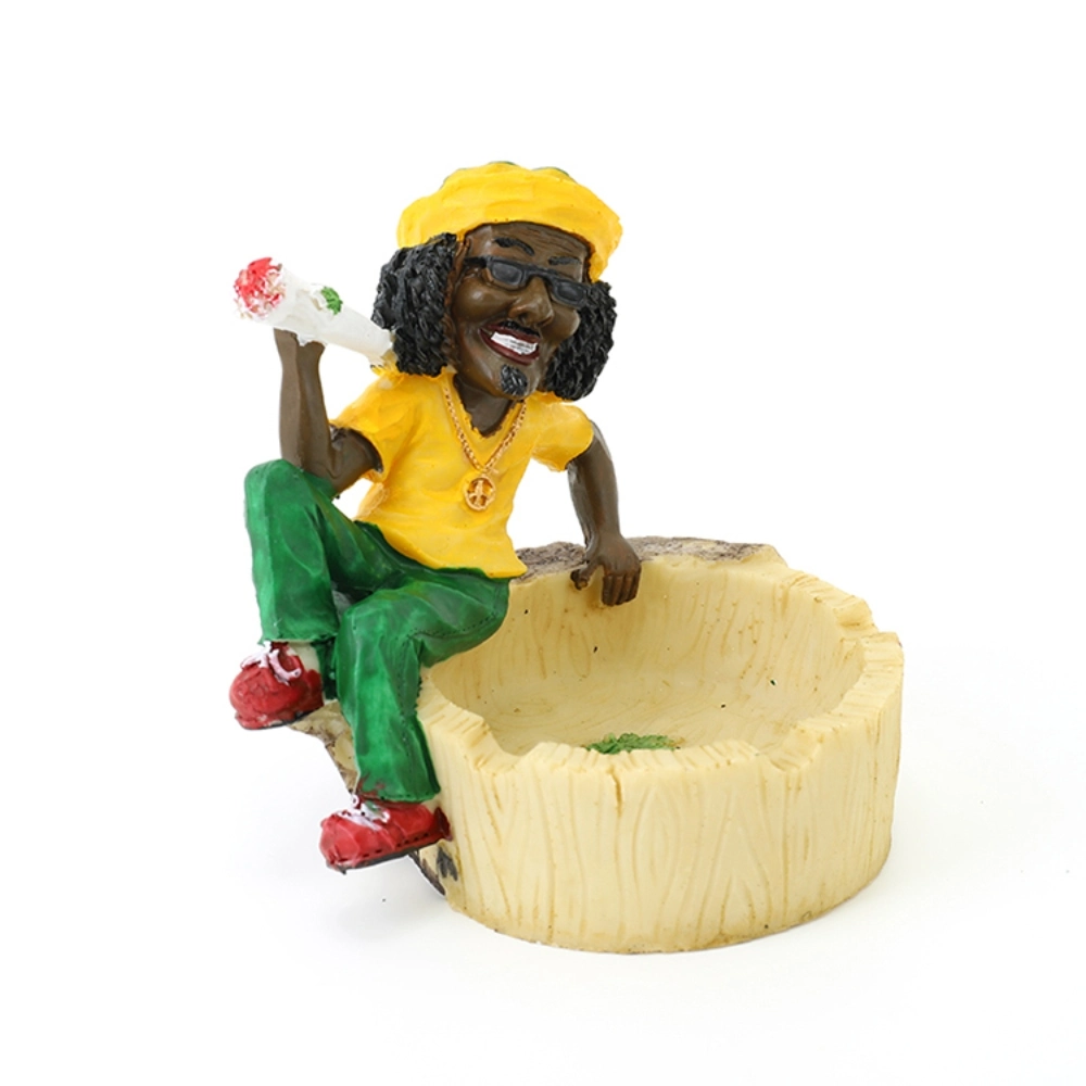 [Q-1003-10] 10CM RESIN ASHTRAY BOB MARLEY  (Design 10)