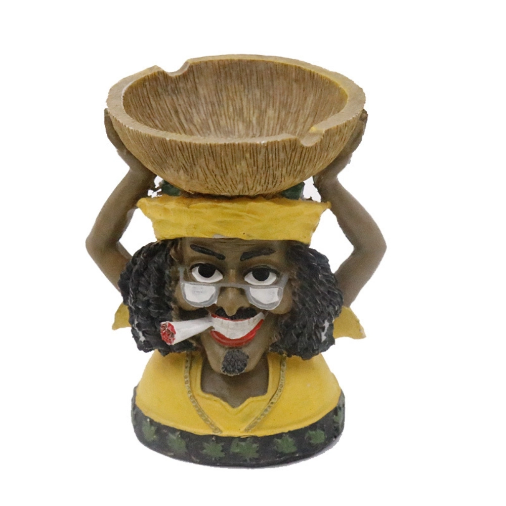 [Q-1003-16] 10CM RESIN ASHTRAY BOB MARLEY  (Design 16)