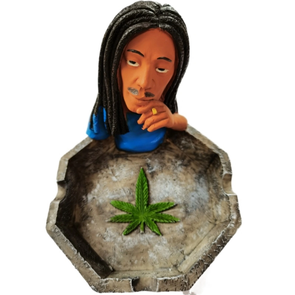 [Q-1003-24] 10CM RESIN ASHTRAY BOB MARLEY  (Design 25)