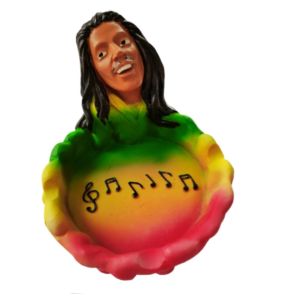 [Q-1003-25] 10CM RESIN ASHTRAY BOB MARLEY  (Design 26)