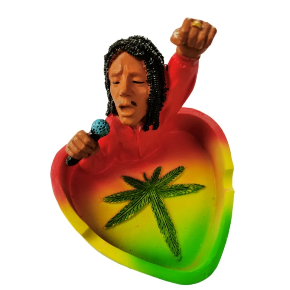 [Q-1003-26] 10CM RESIN ASHTRAY BOB MARLEY  (Design 27)