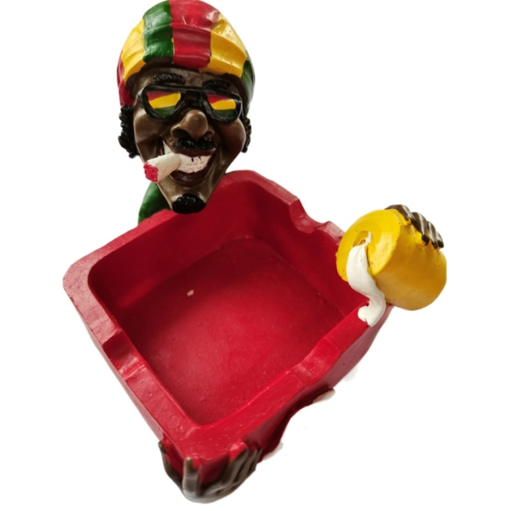 [Q-1003-27] 10CM RESIN ASHTRAY BOB MARLEY  (Design 28)