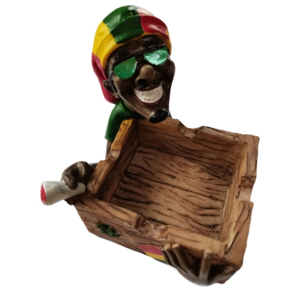 [Q-1003-28] 10CM RESIN ASHTRAY BOB MARLEY  (Design 29)