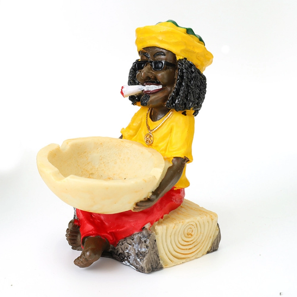 [Q-1003-06] 10CM RESIN ASHTRAY BOB MARLEY  (Design 6)