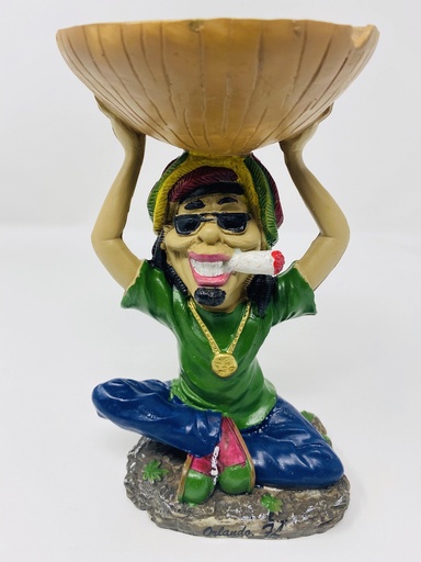 [Q-1003-07] 10CM RESIN ASHTRAY BOB MARLEY  (Design 7)
