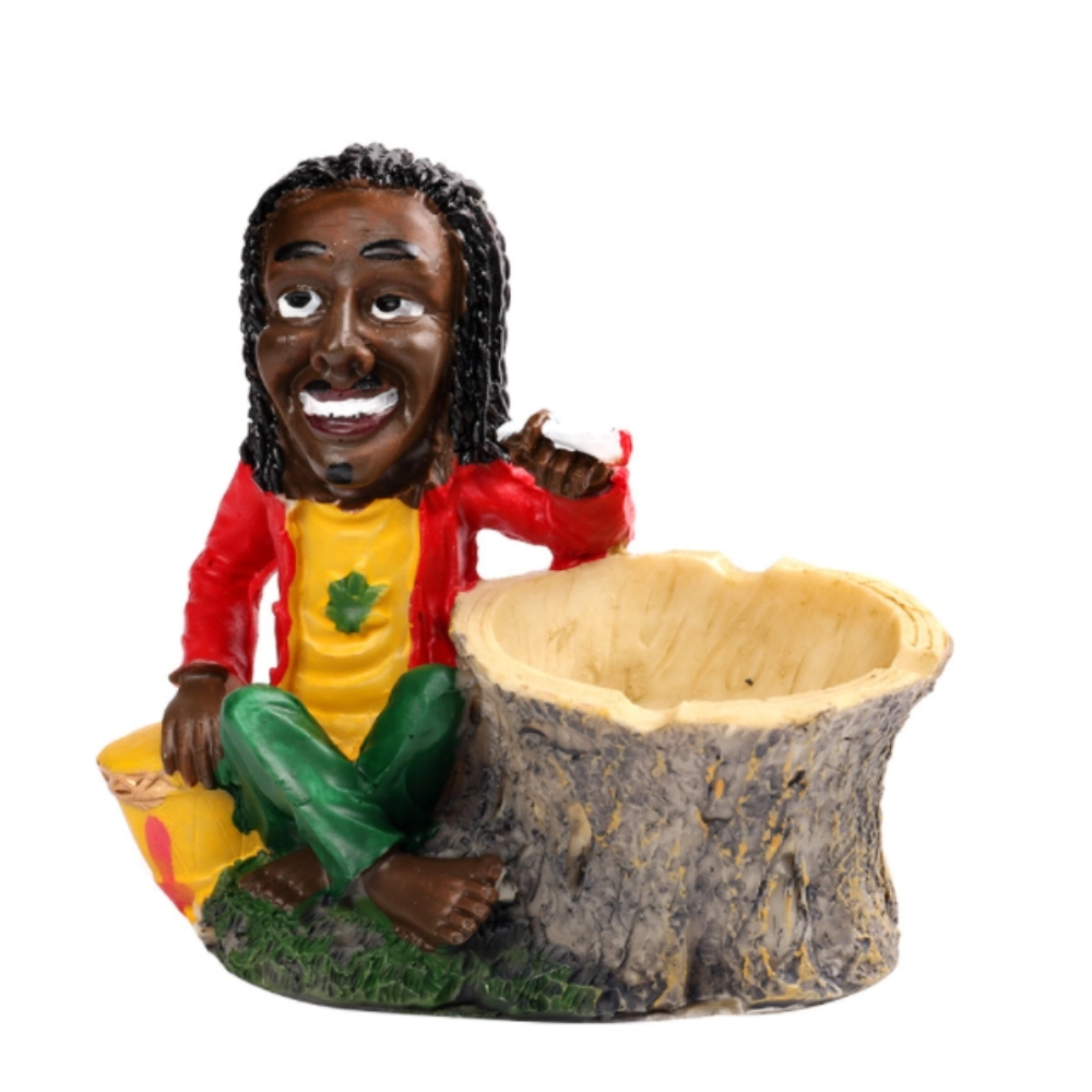 [Q-1003-09] 10CM RESIN ASHTRAY BOB MARLEY  (Design 9)