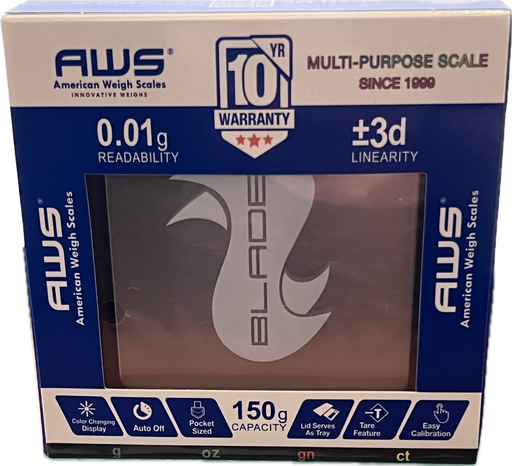 [Q-1234-02] AMERICAN WEIGH BLADE SCALES 150 X 0.01G (Bur)