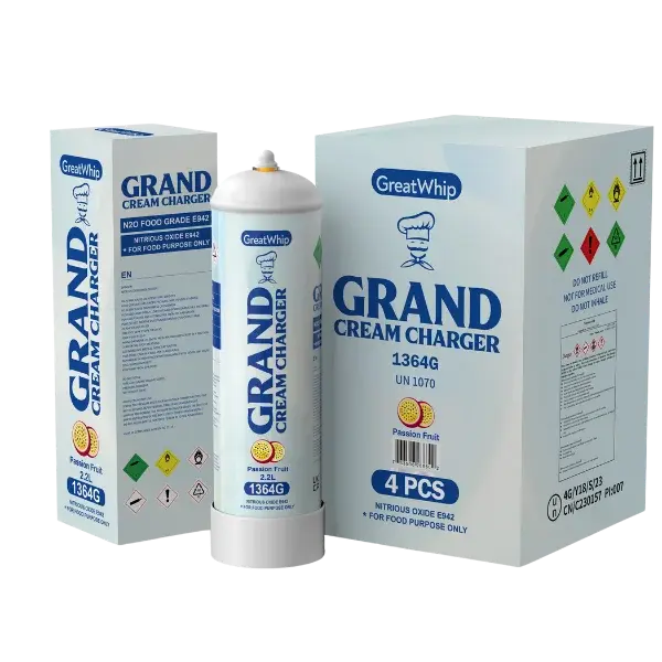 [Q-2292-04] GREAT WHIP 1364G N2O TANKS 2.2L FLAVOR 4PK (Passionfruit)