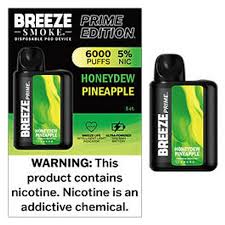 [Q-1512-04] BREEZE PRIME EDITION 6000PUFF 5PK 10ML (Honey Dew Pineapple)
