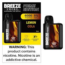[Q-1512-02] BREEZE PRIME EDITION 6000PUFF 5PK 10ML (Lemon Cola)