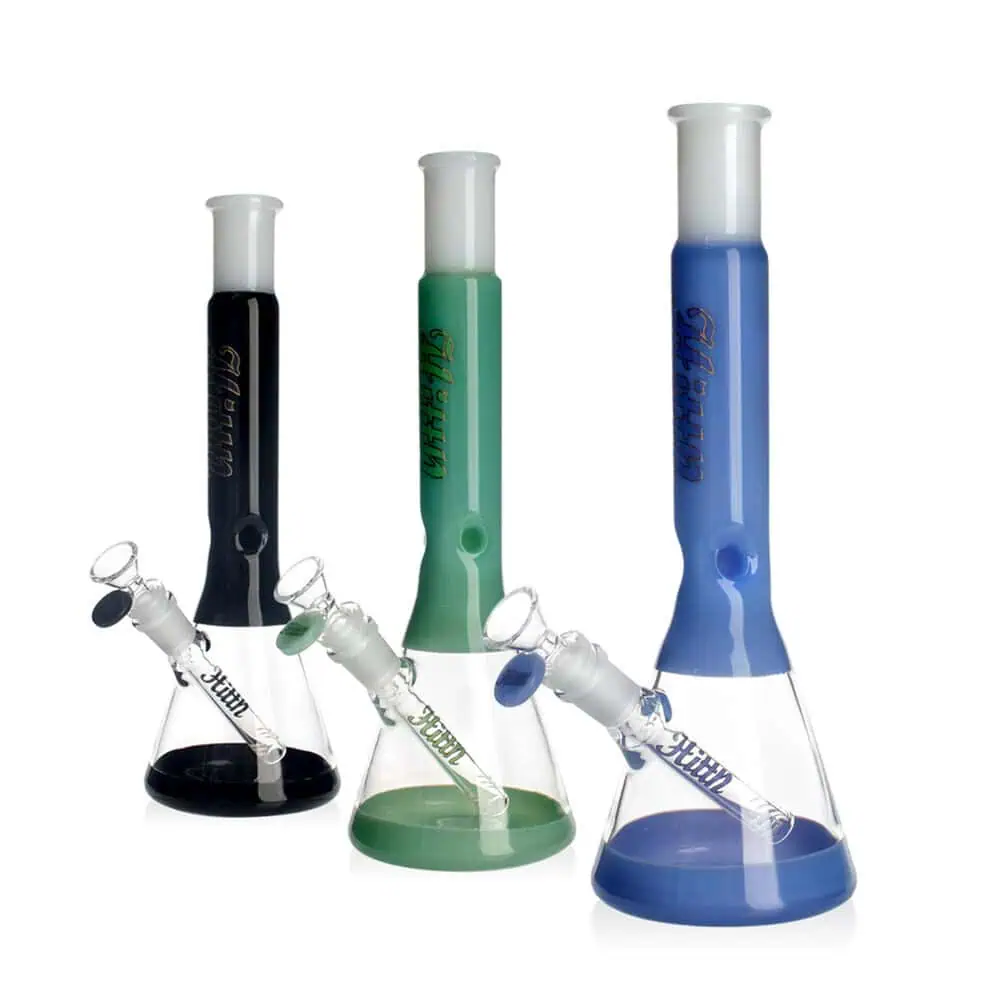 WATERPIPE 12" HITTN GLASS BEAKER MILKY COLORS