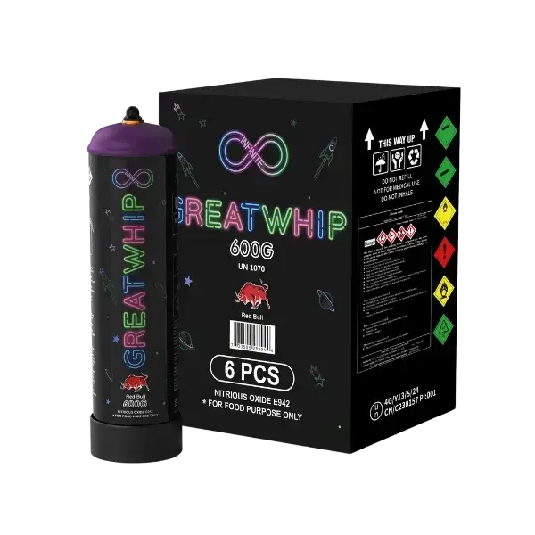 [Q-2298-01] GREAT WHIP INFINITE 0.95L STEEL TANK 6PC (Red Bull)