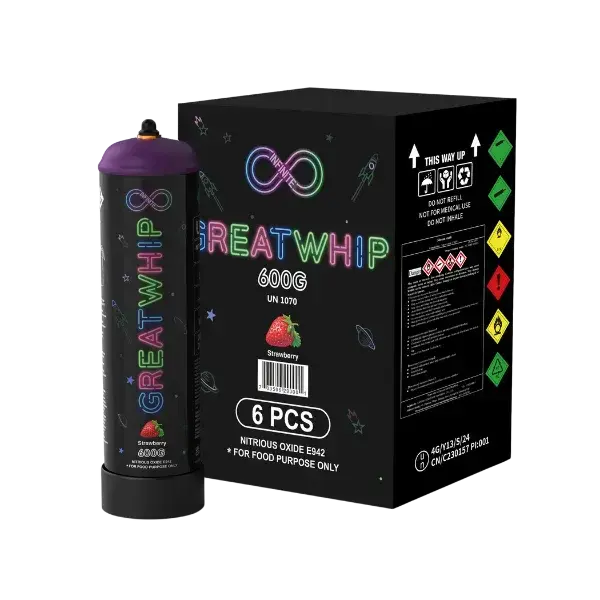 [Q-2298-05] GREAT WHIP INFINITE 0.95L STEEL TANK 6PC (Strawberry)