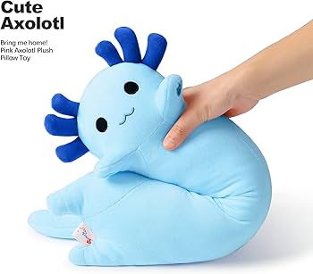 [Q-3071-01] PILLOW LARGE SIZE (BLUE AXOLOTL)