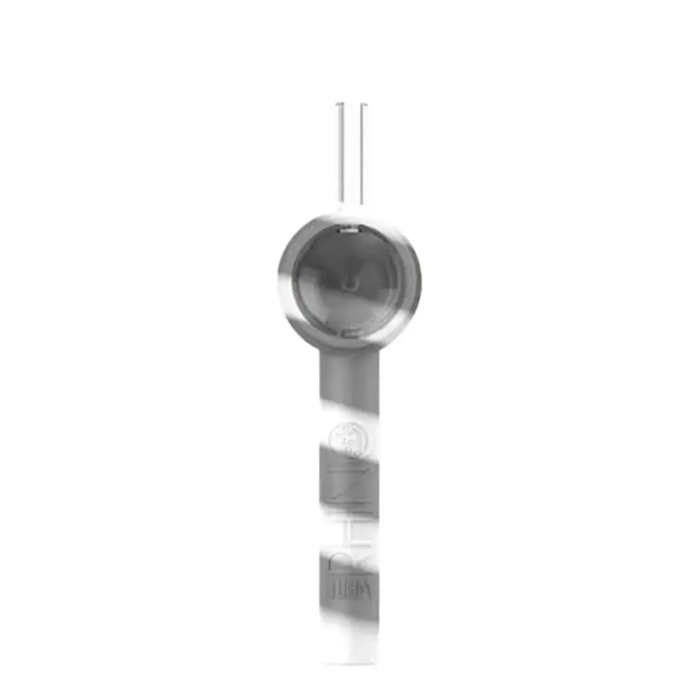 [Q-4023] WHITE RHINO HANDPIPE TO STRAW GLOW IN THE DARK  (GRAY WHITE)