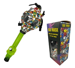 [Q-2009] DESIGNED COLORED MIXED SKULL GAS MASK & PLASTIC WATER PIPE (COMES IN A BOX)