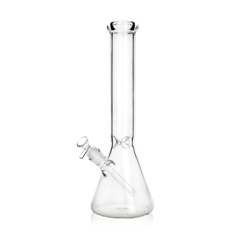 WATER PIPE 15"  CLASSIC 50*5MM THICK GLASS BEAKER BASE MIXED COLOURS