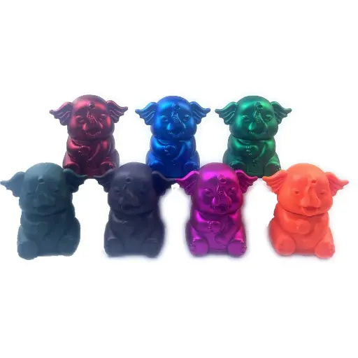 [Q-2309] GRINDER 3 CHAMBER BUDAH ELEPHANT MEDITATE   (COLORS)