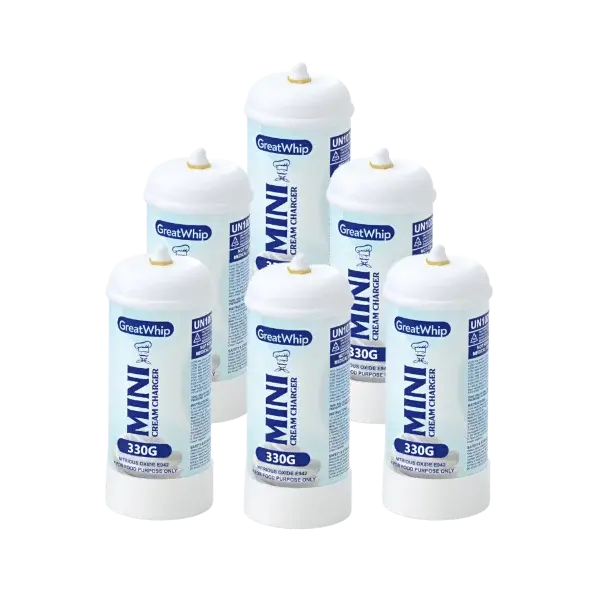 GREAT WHIP 330G N2O TANKS .55L FLAVOR 6PK