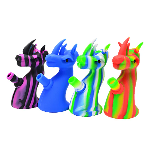 [Q-3457] SILICONE DRAGON BUBBLER ASSORTED COLORS