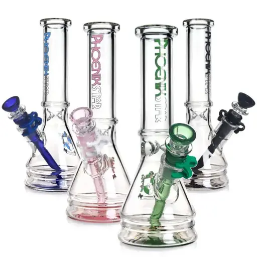 [Q-3862] WATERPIPE 10" DOUBLE BOTTOM BEAKER MULTI COLOR