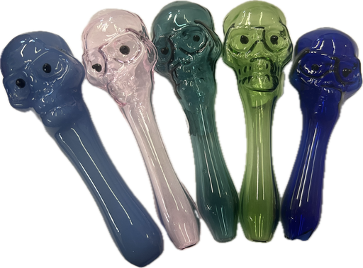 [Q-2514] HAND PIPE SKULL GLASS ASSORTED COLOR
